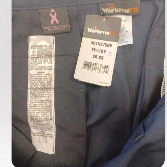 Workrite Flame Resistant  Blue Work Pants Size 20X - Picture 6 of 9